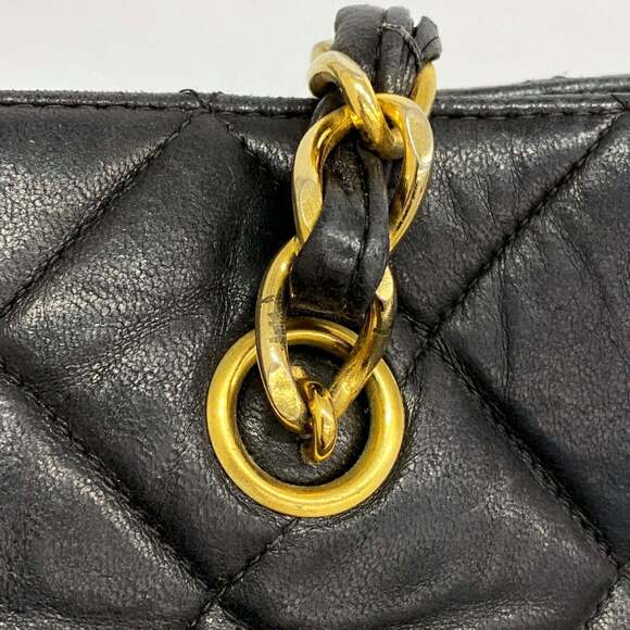 CHANEL Black Lambskin Leather Tote Bag - Picture 9 of 14